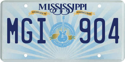 MS license plate MGI904