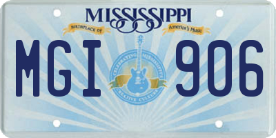 MS license plate MGI906