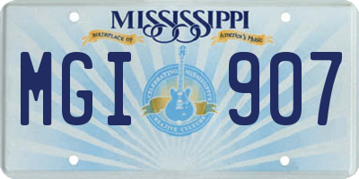 MS license plate MGI907