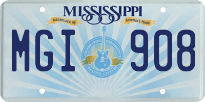 MS license plate MGI908