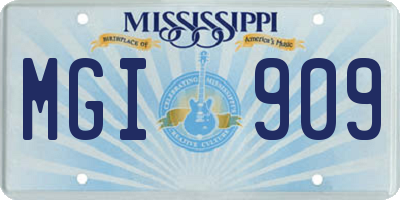MS license plate MGI909
