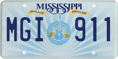 MS license plate MGI911