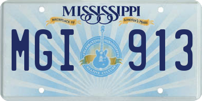 MS license plate MGI913