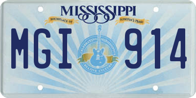 MS license plate MGI914