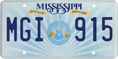 MS license plate MGI915