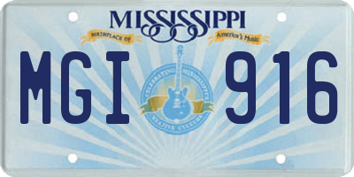MS license plate MGI916