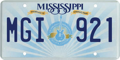 MS license plate MGI921