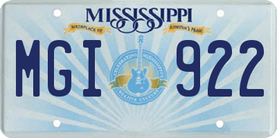 MS license plate MGI922