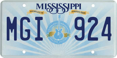 MS license plate MGI924