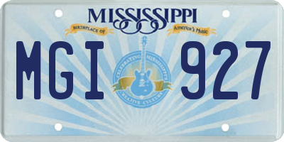 MS license plate MGI927