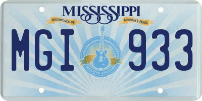 MS license plate MGI933