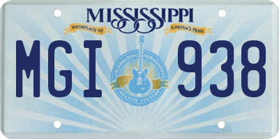 MS license plate MGI938
