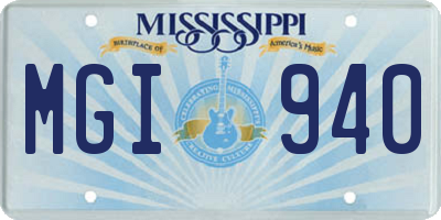 MS license plate MGI940