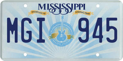 MS license plate MGI945