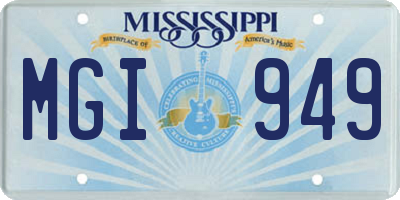 MS license plate MGI949
