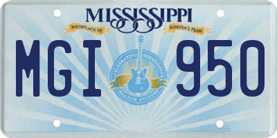MS license plate MGI950