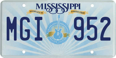 MS license plate MGI952