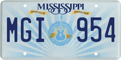 MS license plate MGI954