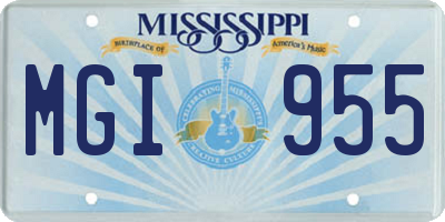 MS license plate MGI955