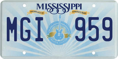 MS license plate MGI959
