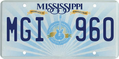 MS license plate MGI960