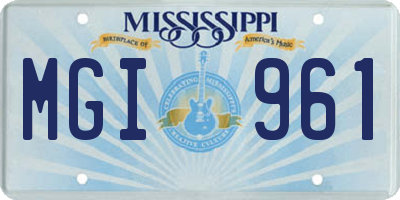 MS license plate MGI961