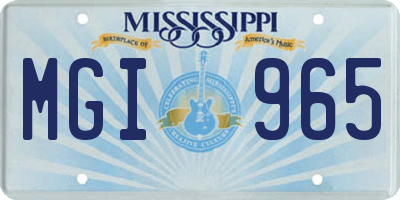 MS license plate MGI965