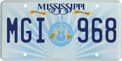 MS license plate MGI968