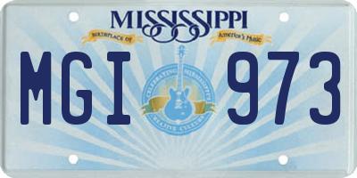 MS license plate MGI973