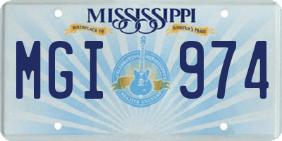 MS license plate MGI974