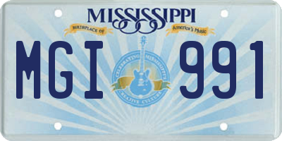 MS license plate MGI991