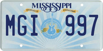 MS license plate MGI997