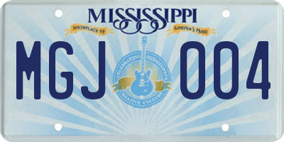 MS license plate MGJ004