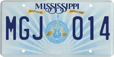 MS license plate MGJ014