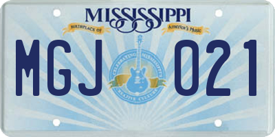 MS license plate MGJ021