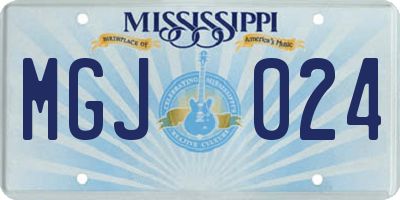 MS license plate MGJ024