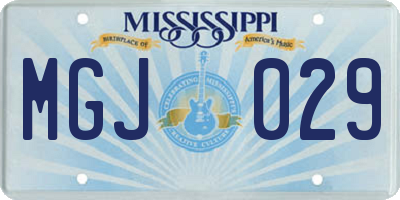 MS license plate MGJ029