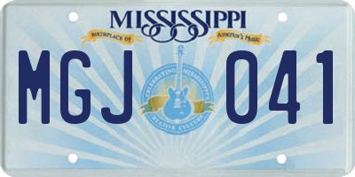 MS license plate MGJ041