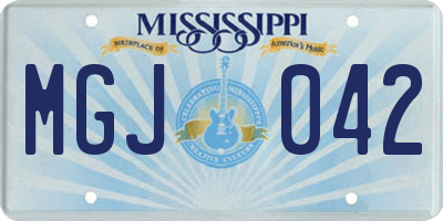 MS license plate MGJ042
