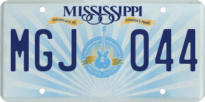 MS license plate MGJ044