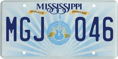 MS license plate MGJ046
