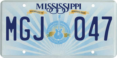 MS license plate MGJ047