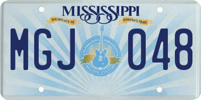 MS license plate MGJ048
