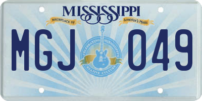 MS license plate MGJ049