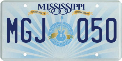 MS license plate MGJ050
