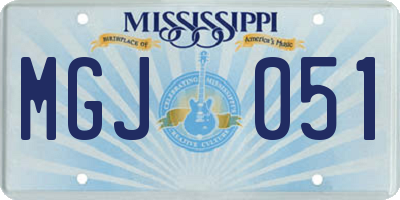MS license plate MGJ051