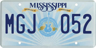 MS license plate MGJ052