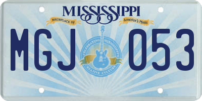MS license plate MGJ053