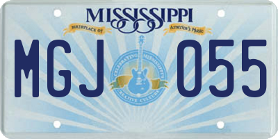 MS license plate MGJ055