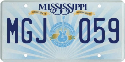MS license plate MGJ059